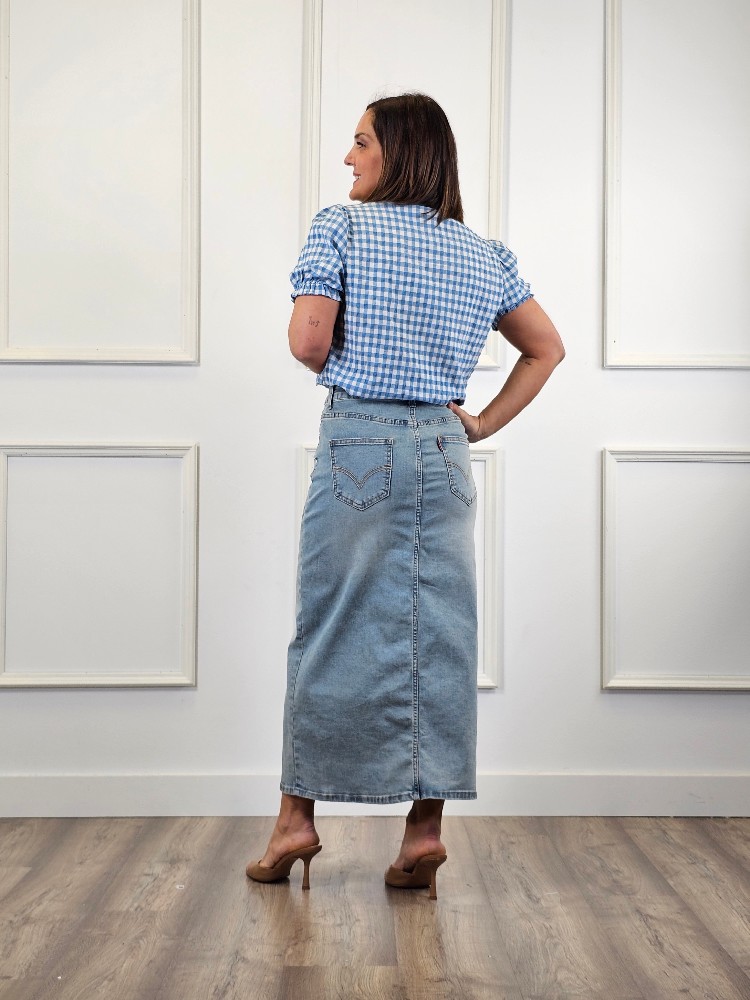 FALDA MIDI DENIM